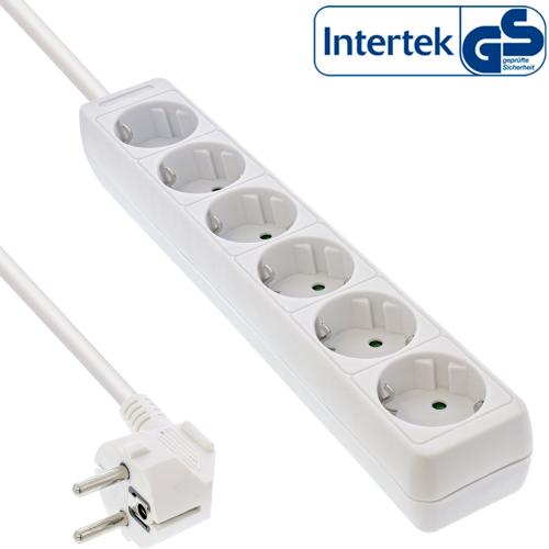 InLine® Steckdosenleiste 6-fach Schutzkontakt 5m weiß